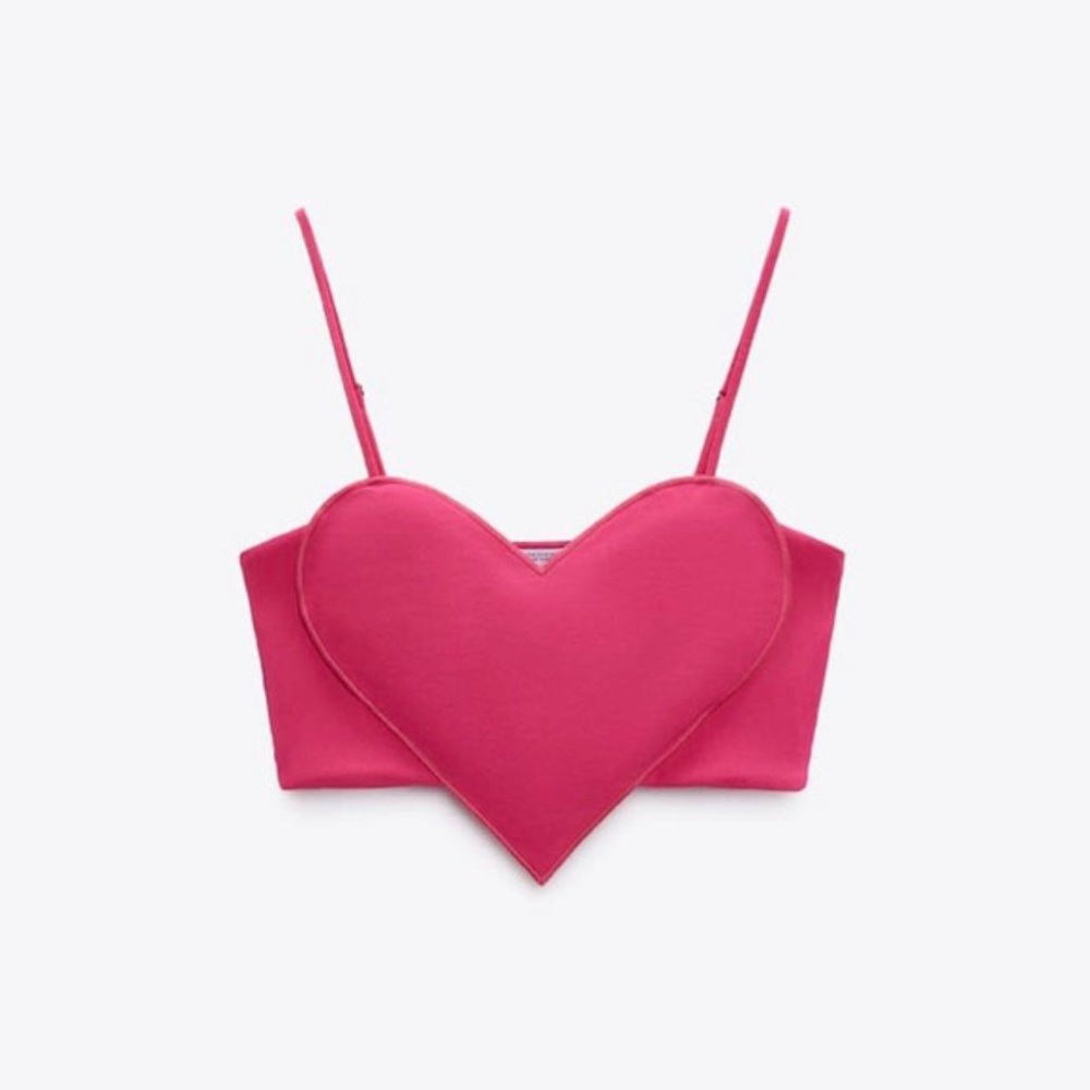 ZARA nwt heart corset crop top